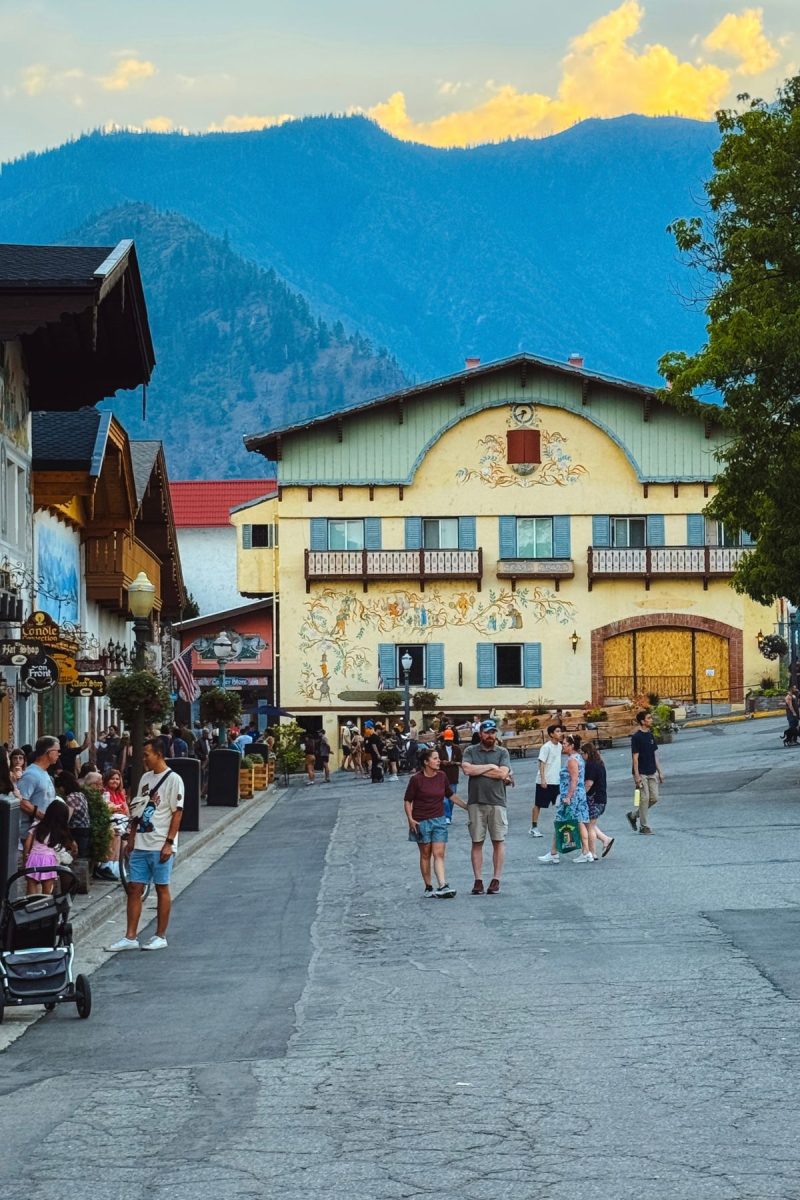 Downtown Leavenworth at sunset